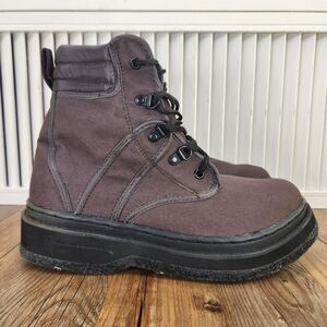 Hodgman Lady 7020 Felt Sole Wading Boots Womens Sz 10 Brown Fly Fishing Lace Up